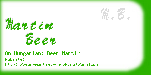 martin beer business card